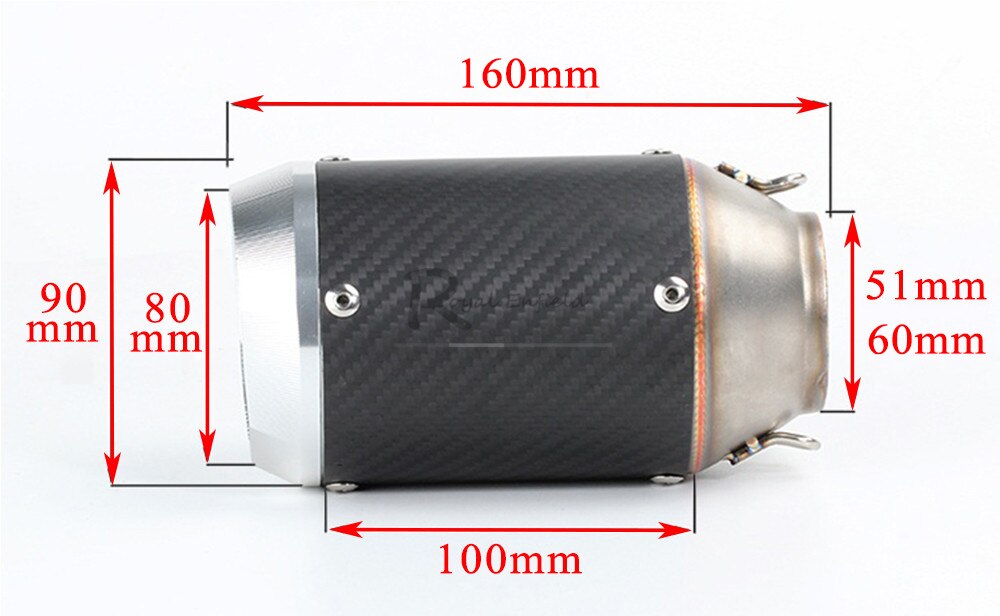 Carbon Fiber Escape System with DB kille Universal 51MM 60MM AR Austin Racing Motorcycle Exhaust Pipe For GSXR600 Z1000 ER6N K7
