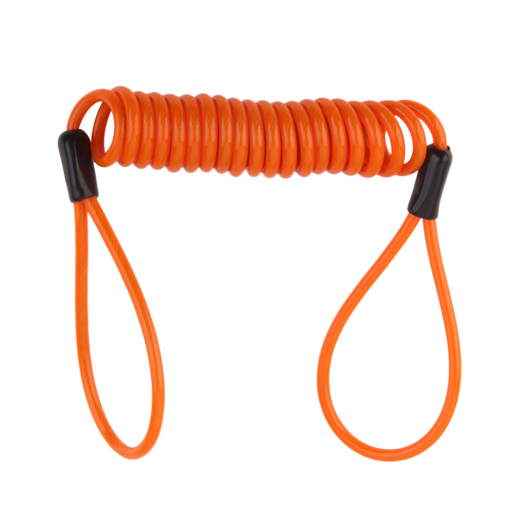 Veiligheid Lanyard Lente Coil Wire Rope Disc Brake Lock Herinnering Kabel Oranje Voor Disk Lock Herinnering Rem Veiligheid 1.2 M oranje