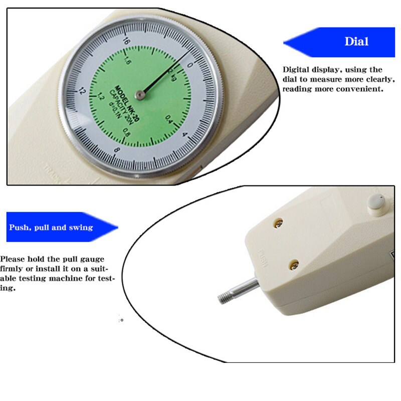 Digital Pointer Force Gauge NK-10,50,100,200,300,500N,Dynamometer Electronic Push-Pull Spring Tension Pressure Force Test Sheet