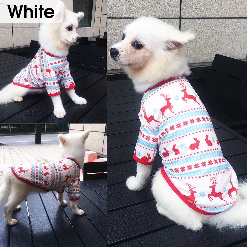 Christmas Dog Clothes Cotton Pet Clothing Hoodies For Small Dogs Cats Vest Shirt Puppy Dog Costume Chihuahua Yorkies Outfit
