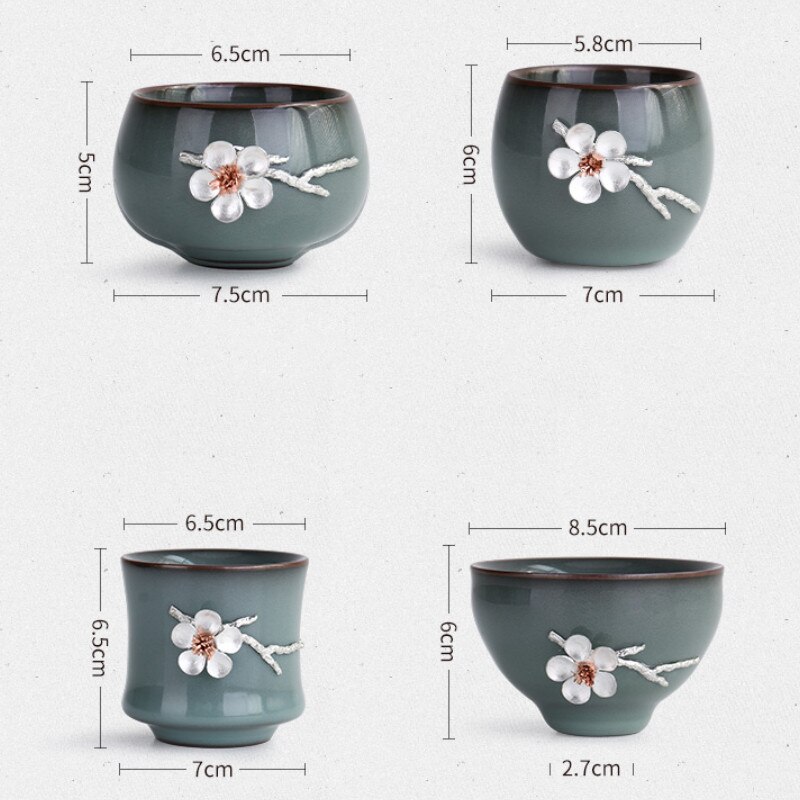 Cerâmica ru forno mestre copo criativo porcelana artesanal 3d estanho flor escritório chá conjunto drinkware