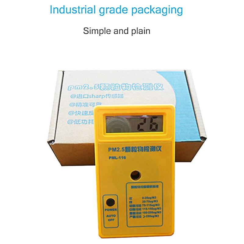 Air Monitor PM2.5 Sensor Particle Gauge Counter 9V Battery LCD pm 2.5 Sharp Analyzer Haze Dust Meter Monitoring Sensor