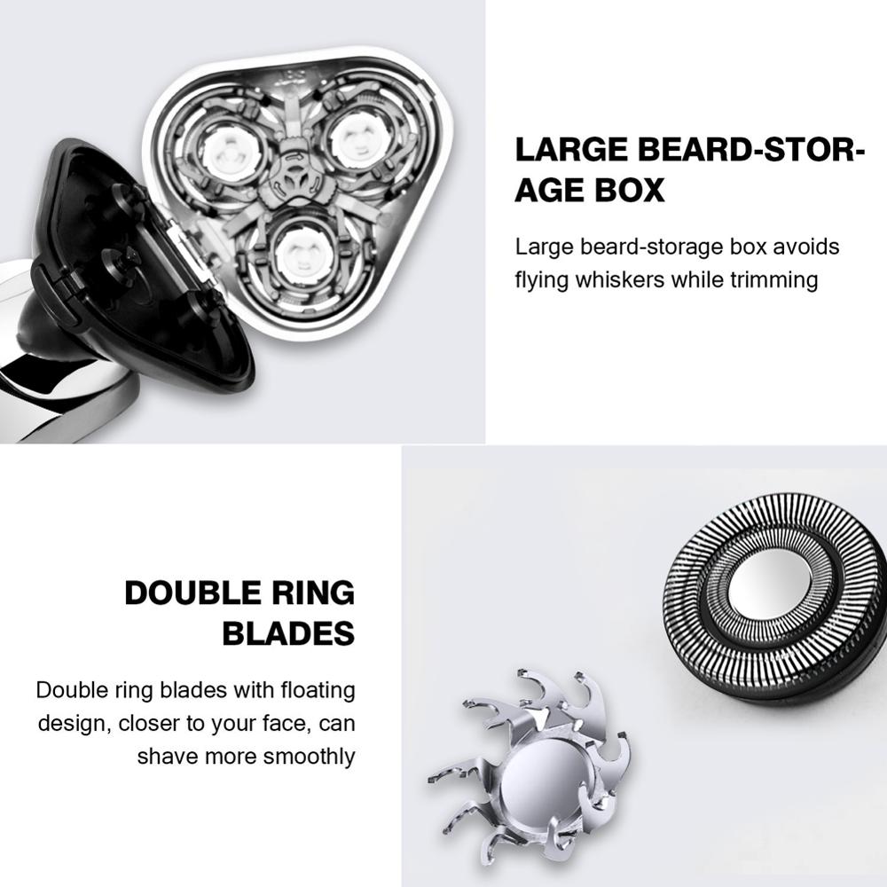 HATTEKER-rasoir électrique pour hommes, /nouveauté, rechargeable par usb, kit de toilettage pour la barbe