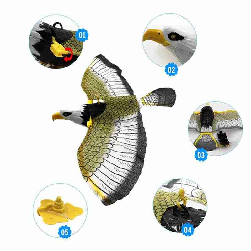 draussen Elektrische Fliegende VöGel Spielzeug 360 Grad Rotierenden Auge Pädagogisches Spielzeug LED Hängen Spielzeug freundlicher Adler Papagei glühend Mit F z0I5