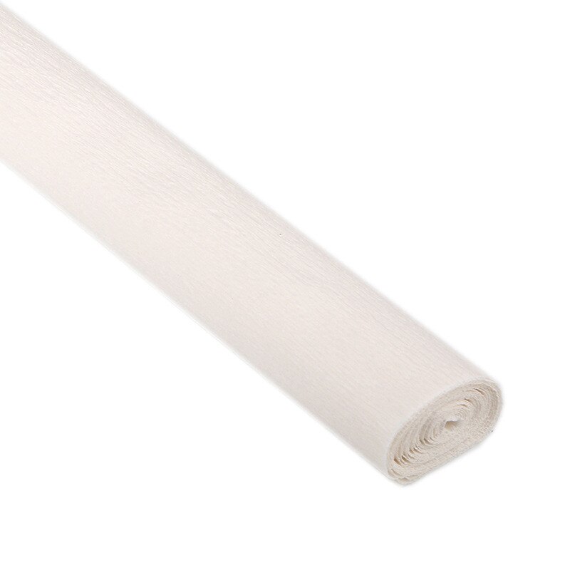 1Pc 250*50Cm Rimpel Papier Arts Craft Materiaal Levert Diy Bloem Wikkelen Rolls Kreppen Papier Thuis Party decoraties: WHITE