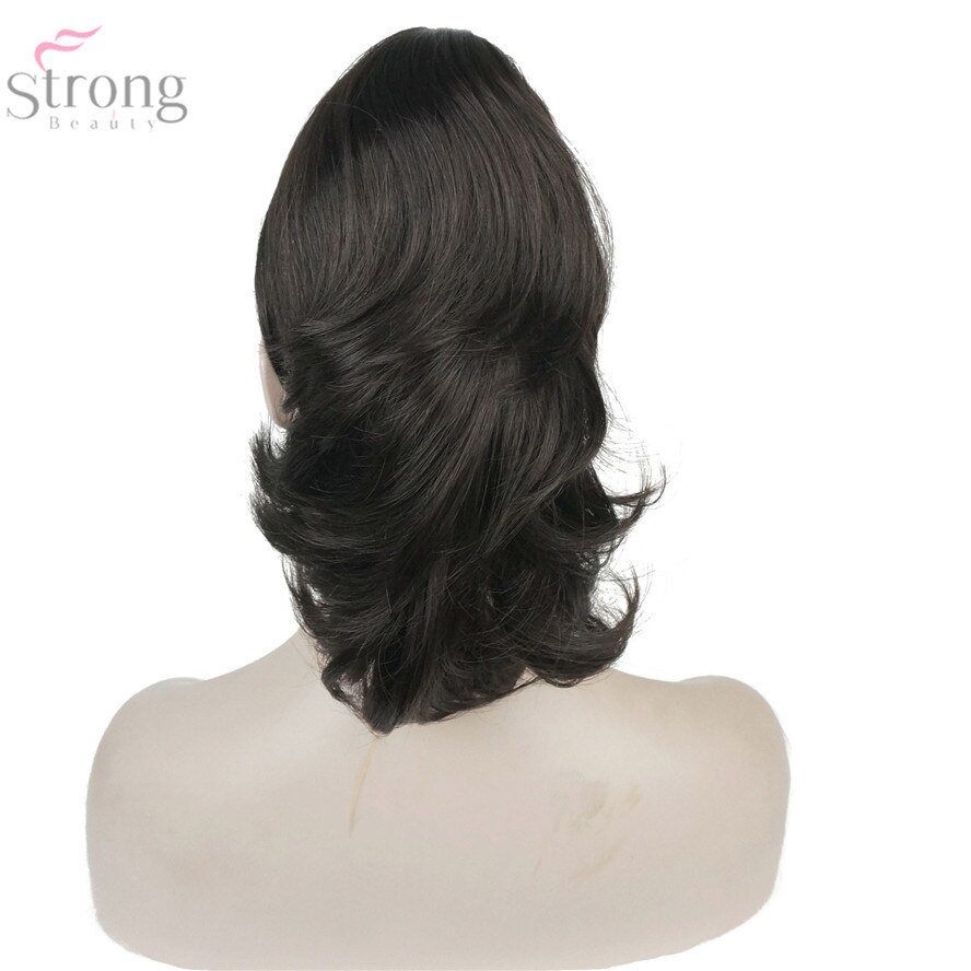Strongbeauty crush claw clip hestehale hairpiec kort rett dobbeltbruk stylet hårforlengelse syntetisk