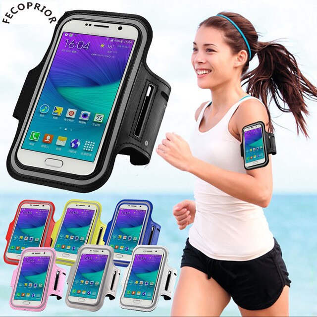 Fecoprior Armband 5.7inch for Samsung Galaxy S8 S7 Edge S6 Edge Plus Note 5 4 3 Sports Case Running Belt Cover Outdoor Bags GYM