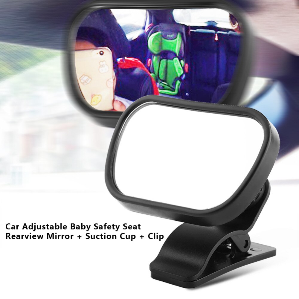 1Pc Auto Baby Achteruitkijkspiegel Baby Kind Achterbank Achteraanzicht Veiligheid Spiegel Auto-Styling Verstelbare Met zuignap Clip Zwart
