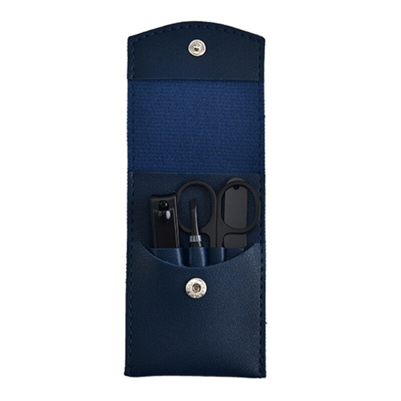 4 pièces/ensemble Cuir Coupe-ongles Noir Orteil Coupe-ongles Coupe Ongles Machine Tondeuse