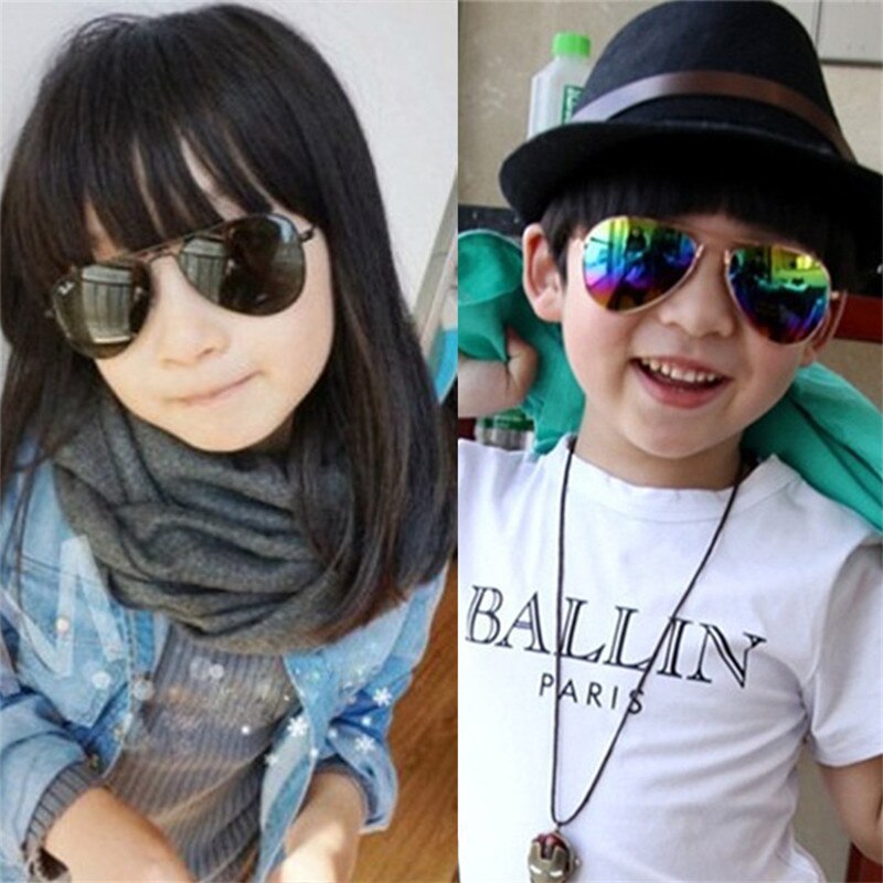 Sunglasses baby kids boy girl Pilot sunglasses metal frame goggles glasses for kids children