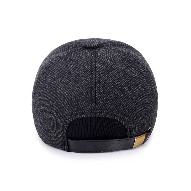 baseball cap mosaic standard middle-aged caps men's autumn and winter woolen dad hats outdoor warm old hat