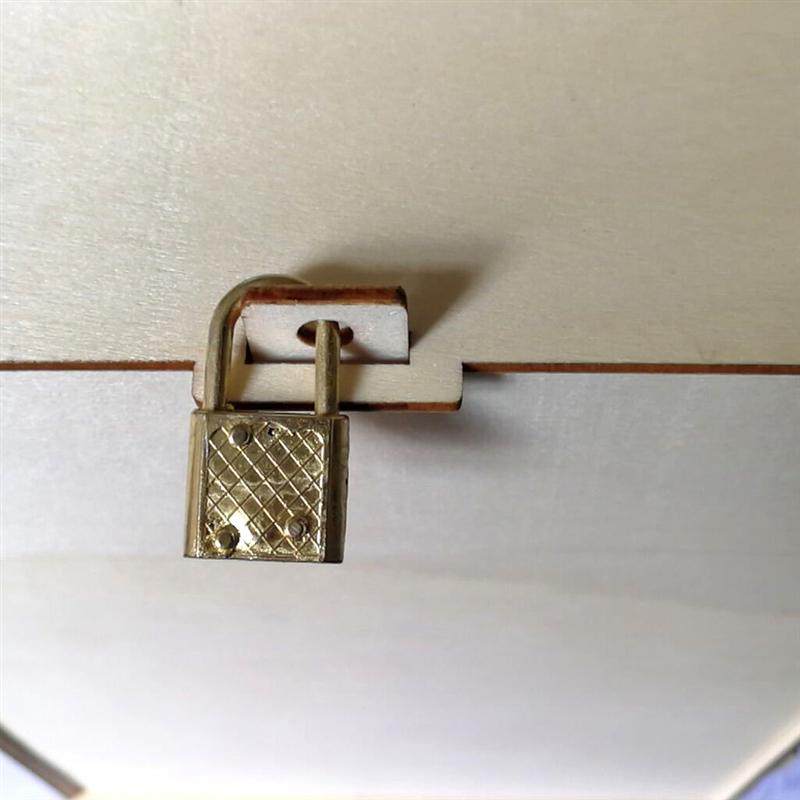 Wedding Wooden Post Box Rustic Mailbox Card Holder Craft Ornaments Wedding Supplies (With a Key)