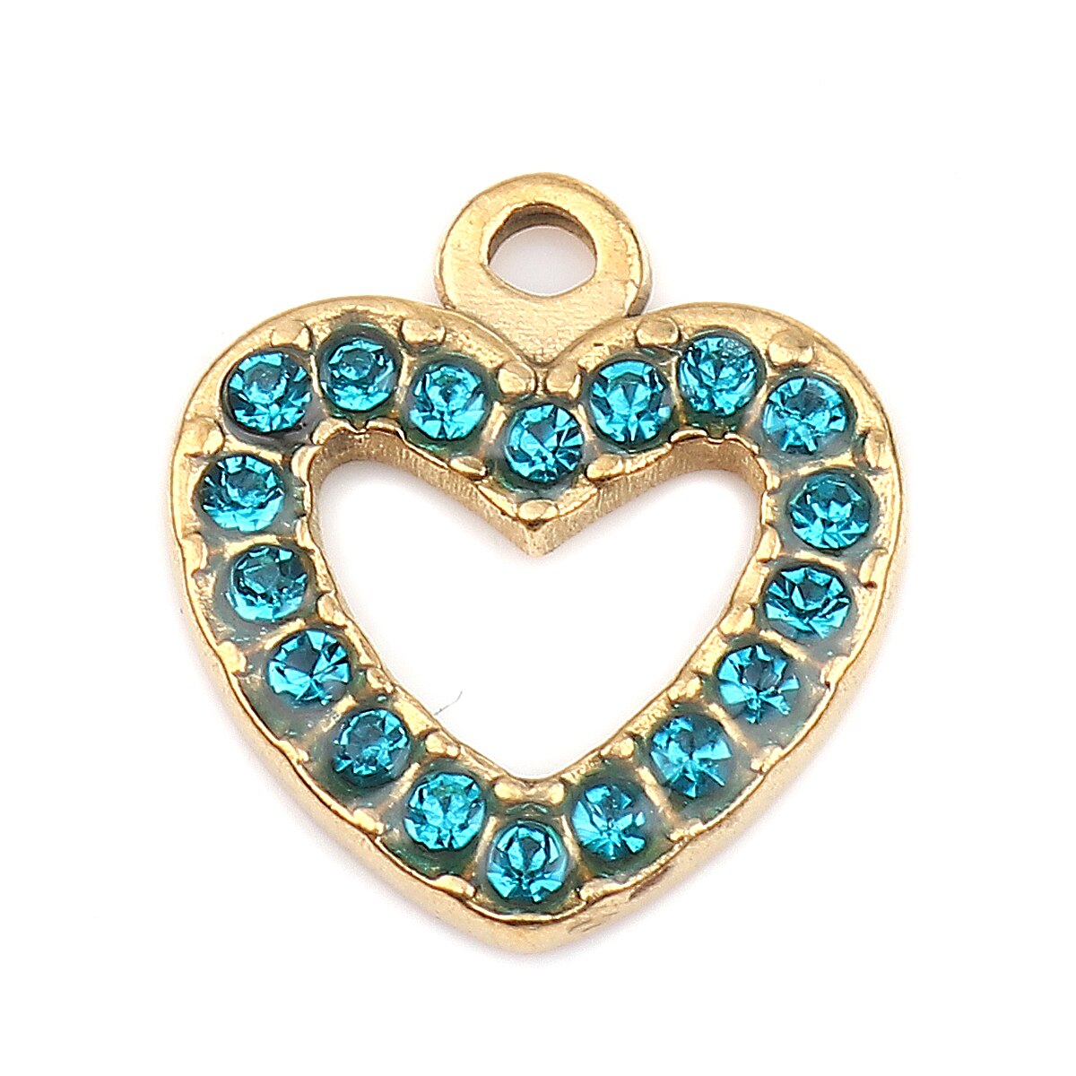 DoreenBeads 304 encantos de acero inoxidable cuadrado Color plateado claro Rhinestone 16mm x 13mm, 2 uds: 5
