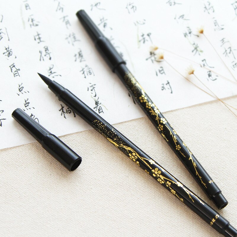 Platinum Calligraphy Brush Soft Tip Double Head Refillable Brush Pen with Ink Medium Tip Writing