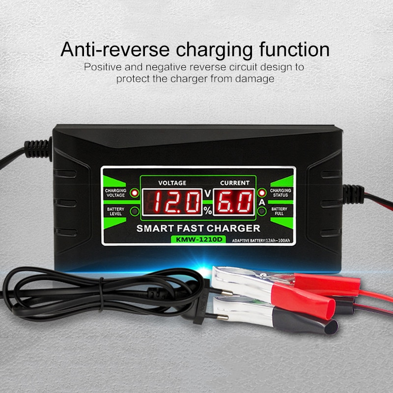 Car Battery Charger 90V To 260V To 12V 6A Digitalworld Intelligent Fast Led Charger Rechargeable Battery LCD Display
