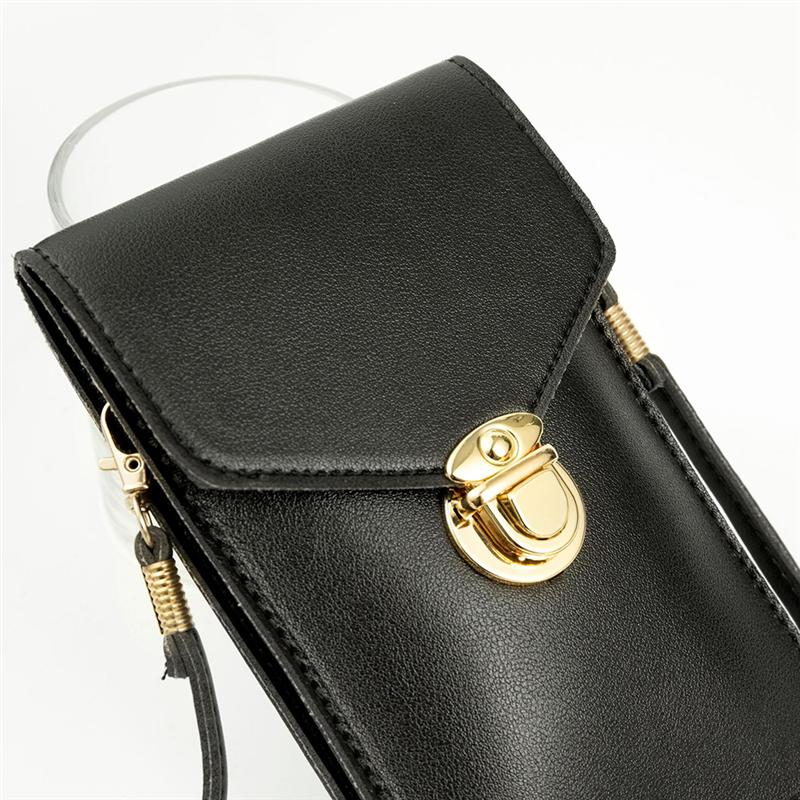 1pc DELL'UNITÀ di elaborazione di Cuoio Touchscreen di Cassa Del Telefono Mobile del Sacchetto di Crossbody Del Telefono Delle Cellule Del Sacchetto Della Borsa DELL'UNITÀ di ELABORAZIONE del Sacchetto di Spalla con Touch Screen finestra