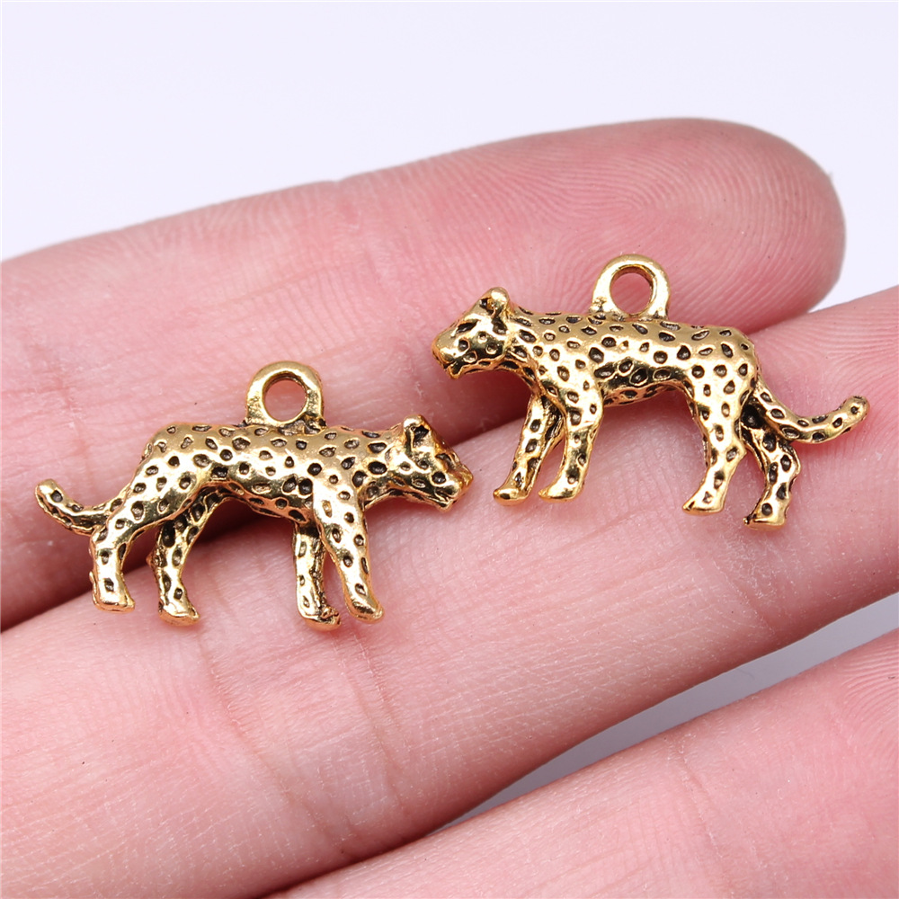 10 stk anheng med anheng med leopardhode til dyr til å lage smykker til å lage armbånd, halskjede: 24 x 15mm- måke