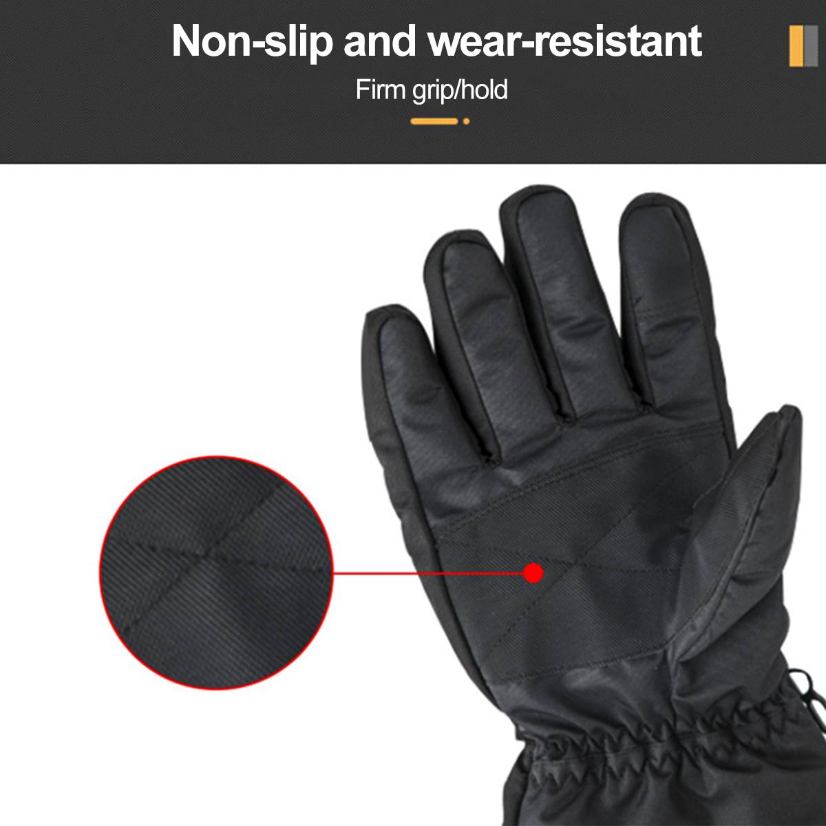 1Pair Motorcycle Gloves Windproof Waterproof Electric Heated Moto Touch Screen Battery Powered Motorbike Riding Gloves Winter