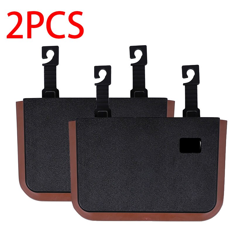 Autostoel opbergtas, waterdichte opbergzak voor de rugleuning, vuilniszak voor auto-accessoires, organizer voor sleutels, kaarten en telefoonhouder: 2 stuks zwart