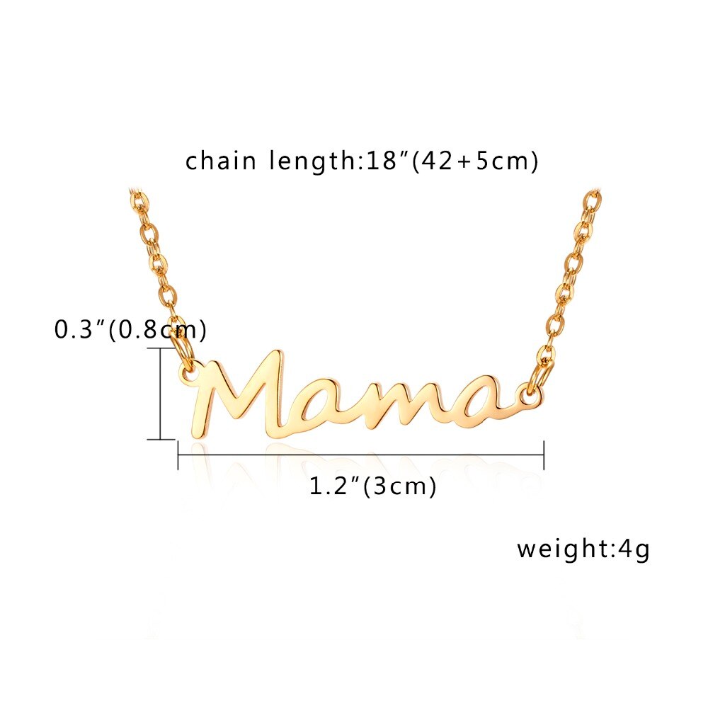Halskette Mama Buchstaben Edelstahl Mom Baby Lockbone Kette Anhänger Halskette Weiblichen Halskette Schmuck Mutter Tag