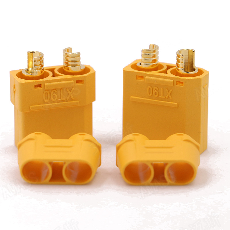4pcs/lot Amass XT90 Battery Connector Set 4.5mm Male Female Gold Plated Banana Plug For RC Model Battery (2 pair): WHITE