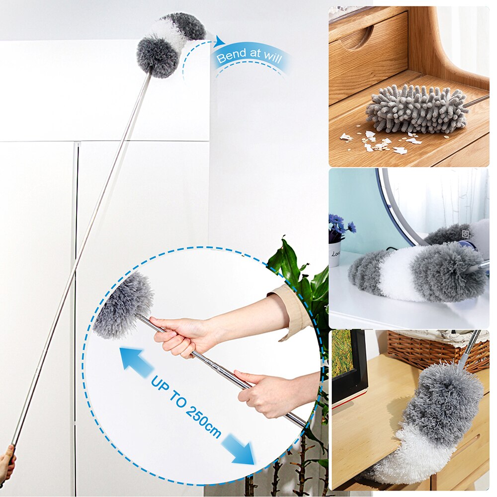 Microfiber Telescoping Duster Extendable Adjustable Washable Dust Trap Dusters Telescopic Bar Tools Cleaning Interior Ceilings