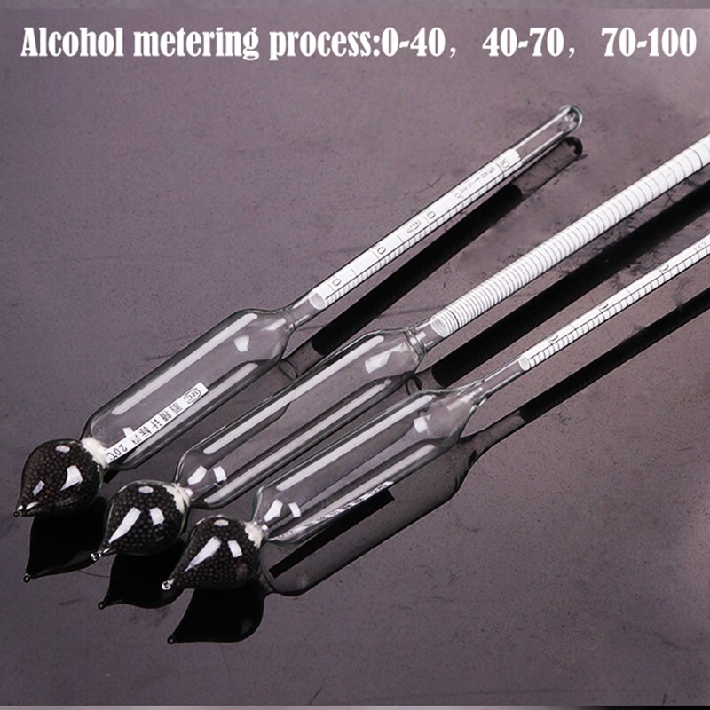 Alkoholmåler vinkoncentrationsmåler alkoholinstrument hydrometertester med målecylindertermometer 0-100%