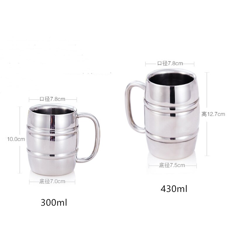 Taza de cerveza de doble pared de acero inoxidable, taza de café Metallica, taza de agua de viaje, Bar, vasos de ,