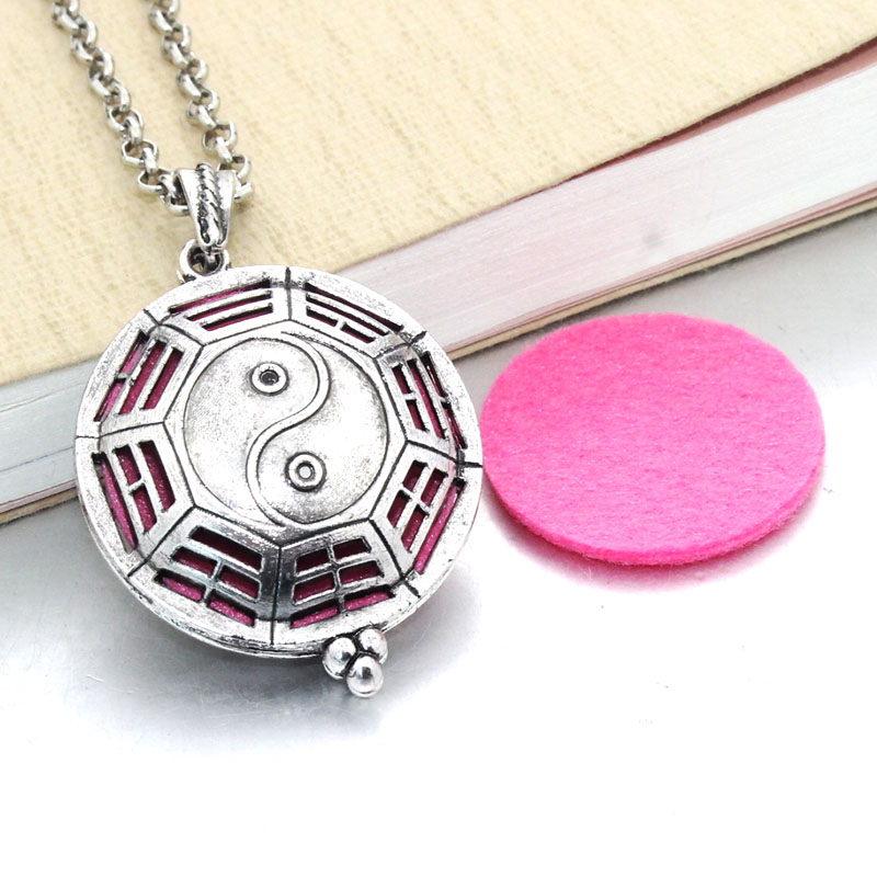 1pc 60cm Vintage Aromatherapy Perfume Essential Oils Diffuser Necklace Locket Necklace Pendant Dream Catcher Necklace 8534: G