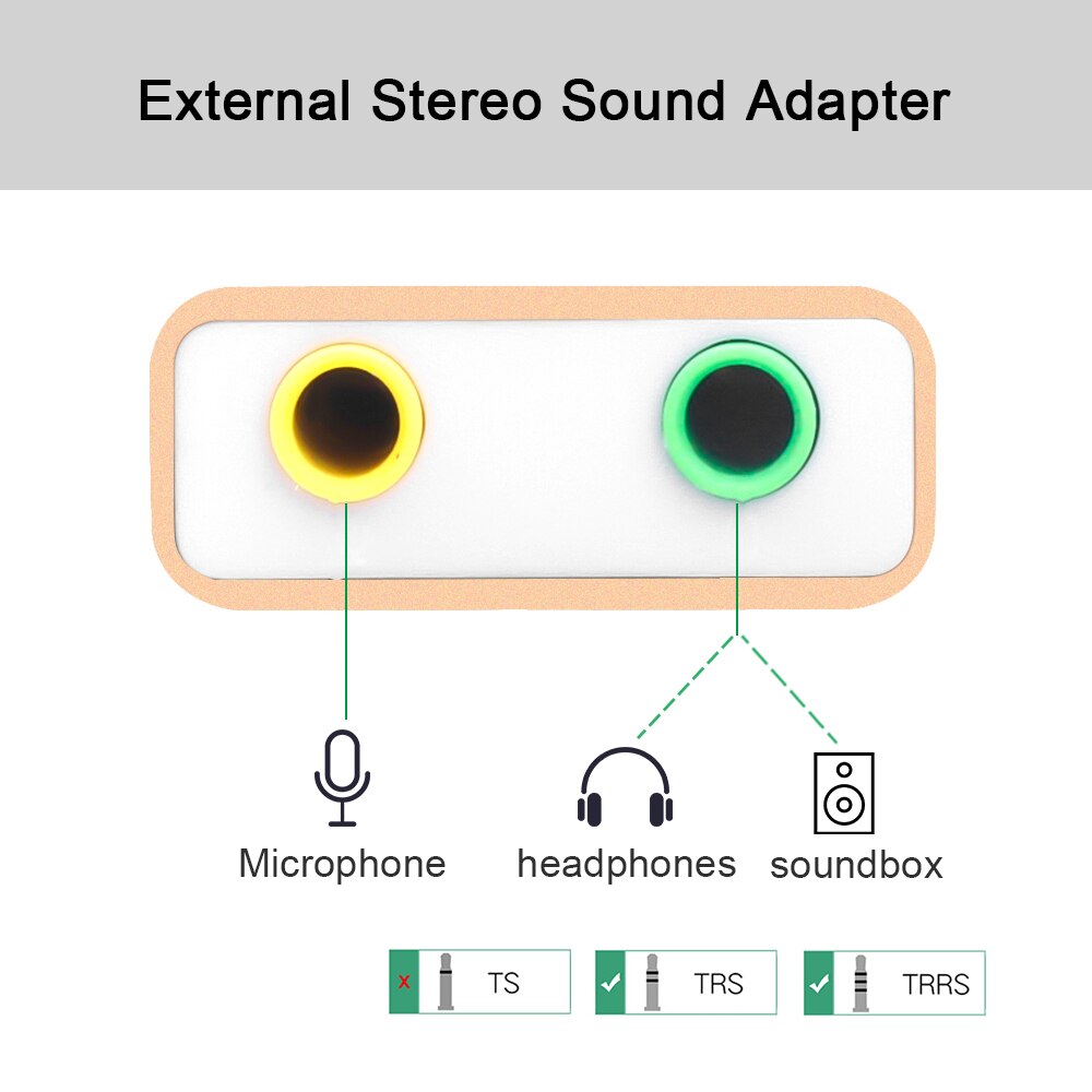 Tarjeta de sonido USB tipo C externa para Macbook Pro Air, Conector de Audio de 7,1mm, adaptador de micrófono para auriculares, USB-C, tarjeta de sonido de ordenador, 3,5