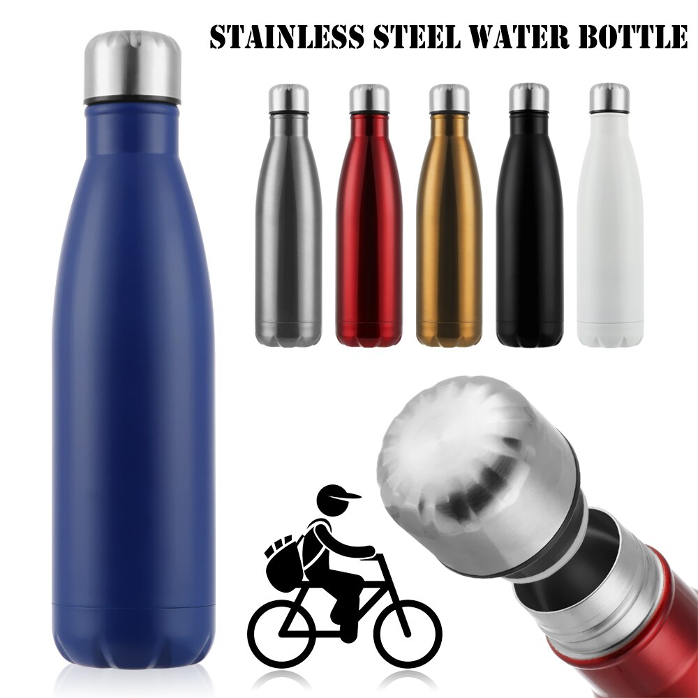 500ml rustfrit stål vandflaske bærbar bpa drikkeflaske gym sport cykling drinkware børneskole