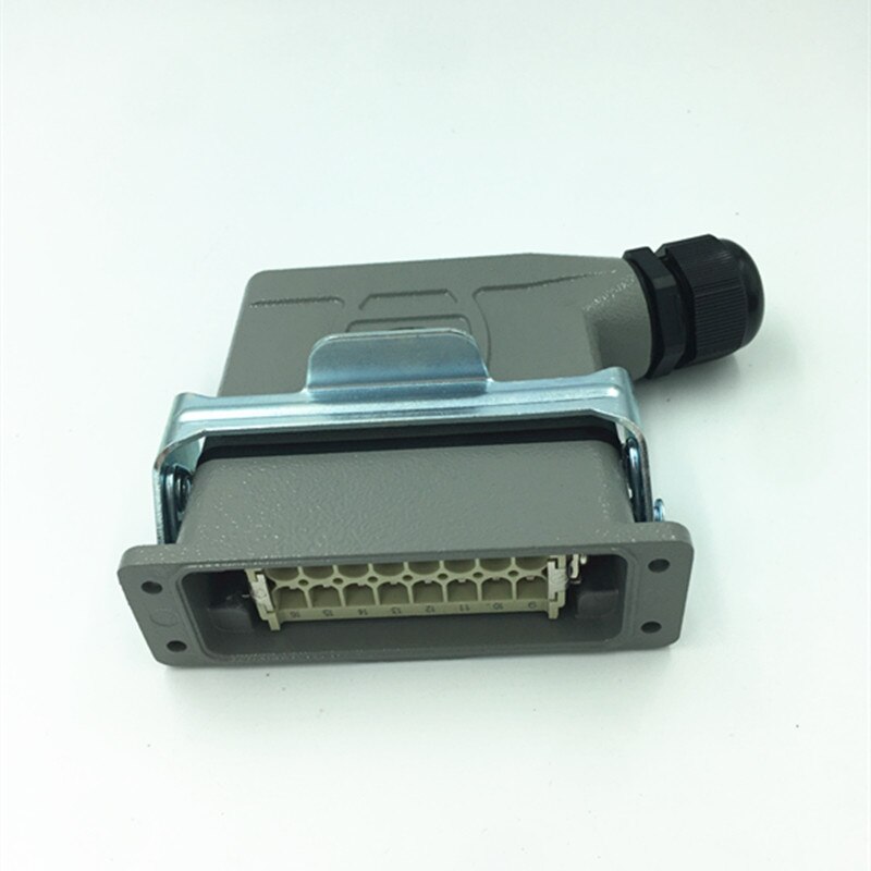 Heavy-duty Connector 16-pin Waterproof Rectangular Aviation Plug Socket Small 16-pin HDC-HA-016-1 Concealed