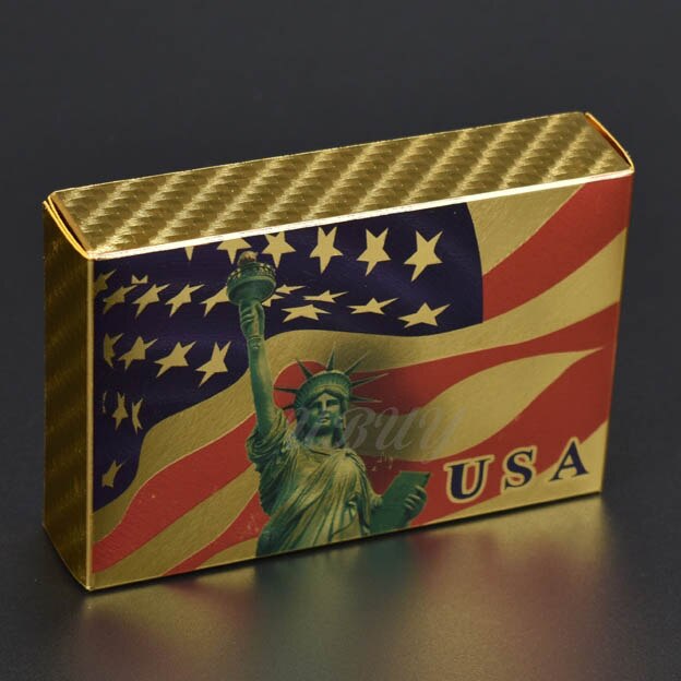 UB The American Statue Of Liberty Plastic Gold And Silver playing card: Light Grey