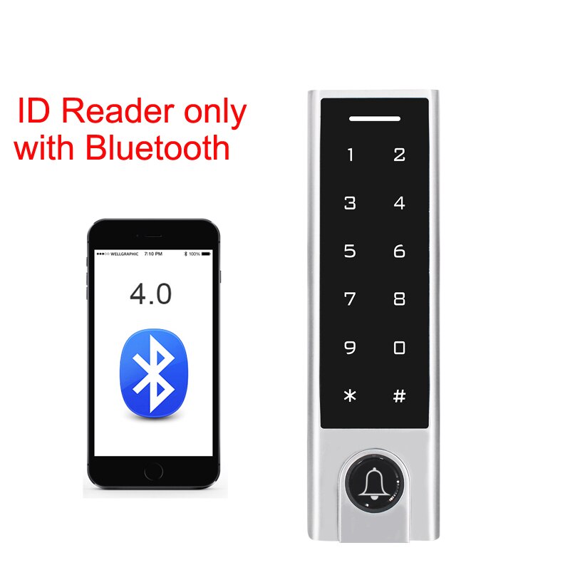 Touch Keypad Access Control Rfid 125Khz Wiegand Blue-Tooth Toegangscontrole Reader Geïntegreerd Met Tuya App Met Deurbel: Blauw