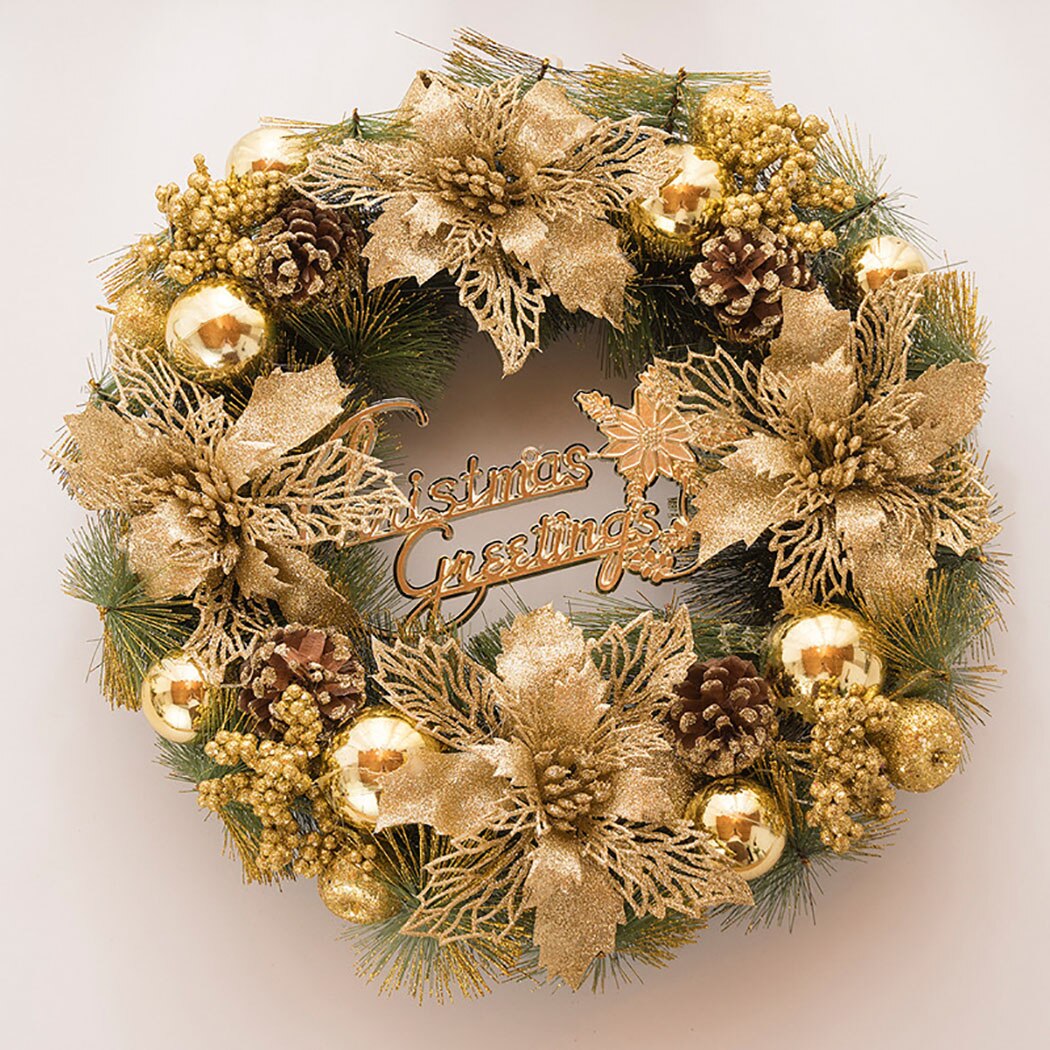Guirnalda de Navidad, flor de piña Artificial, decoración de puerta de flores, guirnalda colgante de Navidad, guirnalda de puerta, guirnalda de pared