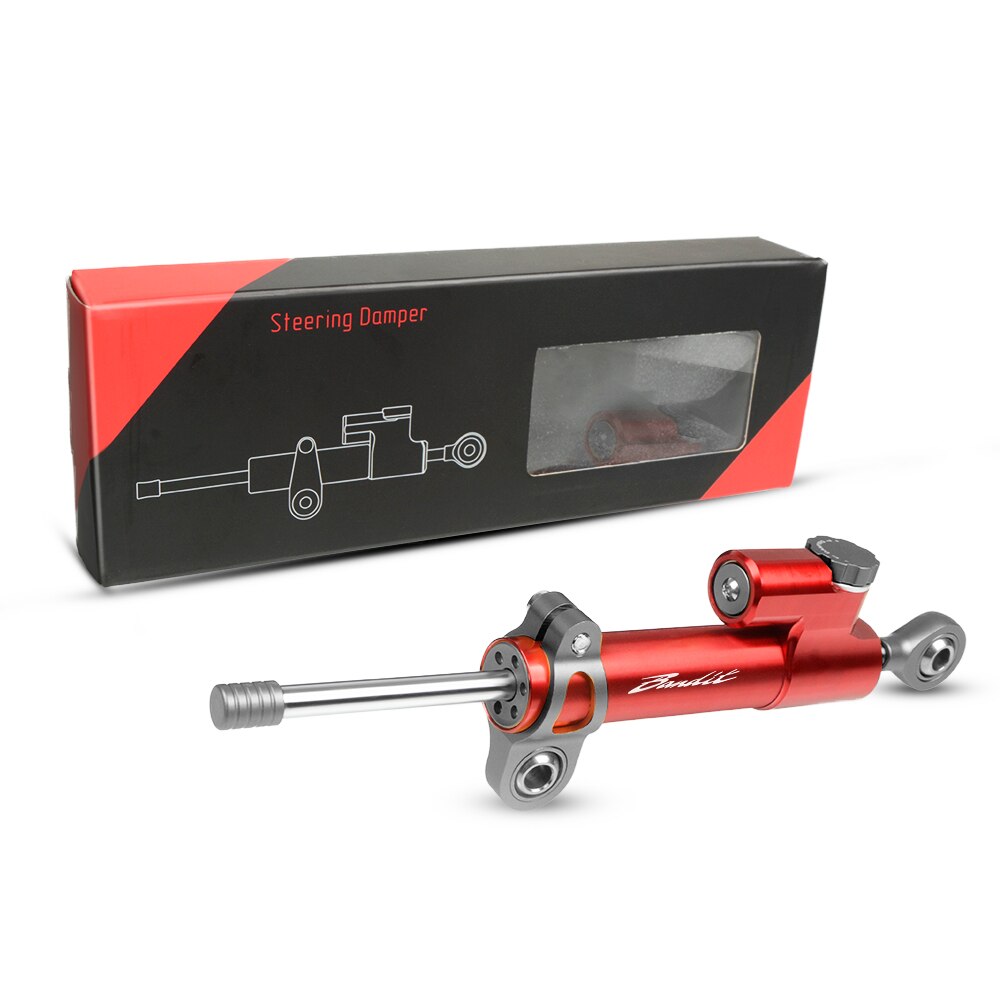 Pour SUZUKI BANDIT GSF 250 600 600S 650 650S 650N 1200 1250 Bandit universel moto CNC réglable direction amortisseur stabilisateur: Gray-Red