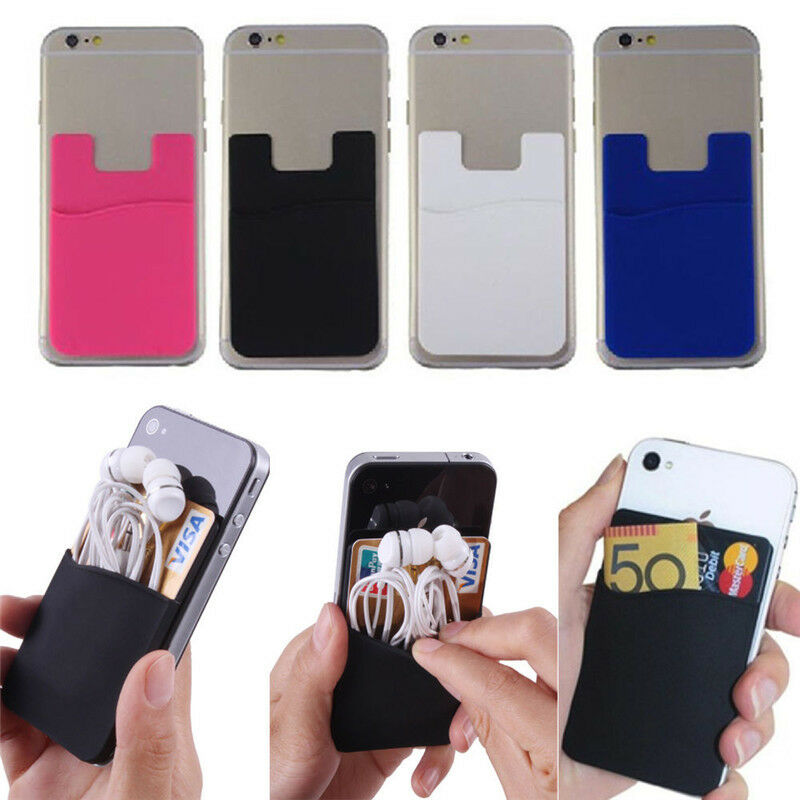 2 stuks 2 STUKS Universal Soft Silicone Sticker Herbruikbare Back Cover Kaarthouder Case Pouch Voor Mobiele Telefoon