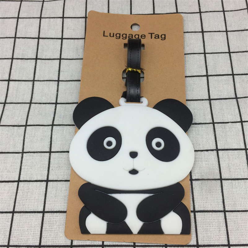 Accessori da viaggio panda Creativo Bagagli etichetta Del cavallo Del Fumetto gel di Silice Valigia ID Indirizzo di Supporto Bagaglio Imbarco etichetta Portatile: 2