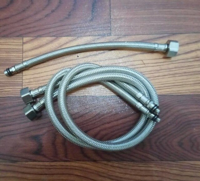Mttuzk 304 rustfritt stål  g1/2 " 60cm/80/100/150cm av fleksibel kald / blandebatteri vannforsyningsrørslanger badedeler