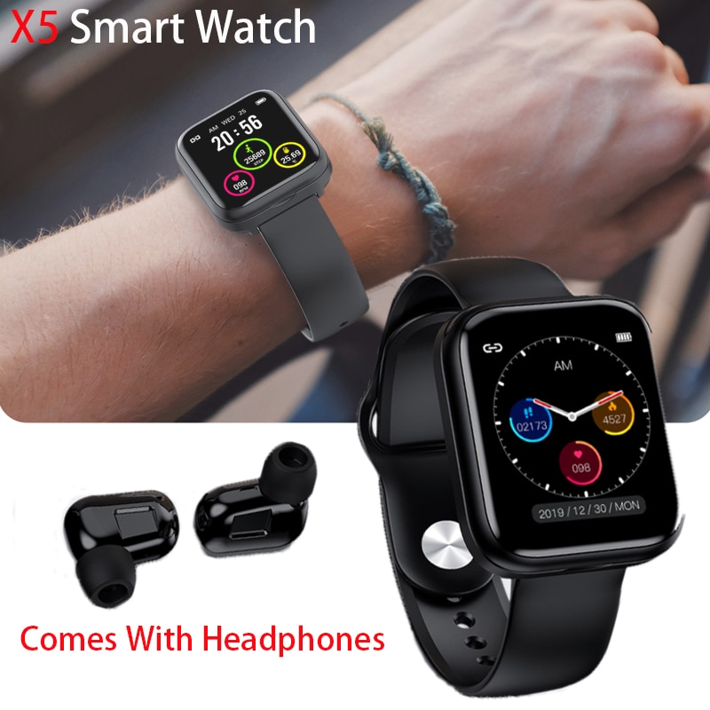 X5 Smart Armband Met Bluetooth Oortelefoon Touch Control Waterdichte Slijtvaste Bluetooth 5.0 1.54Inch Kleuren Lcd