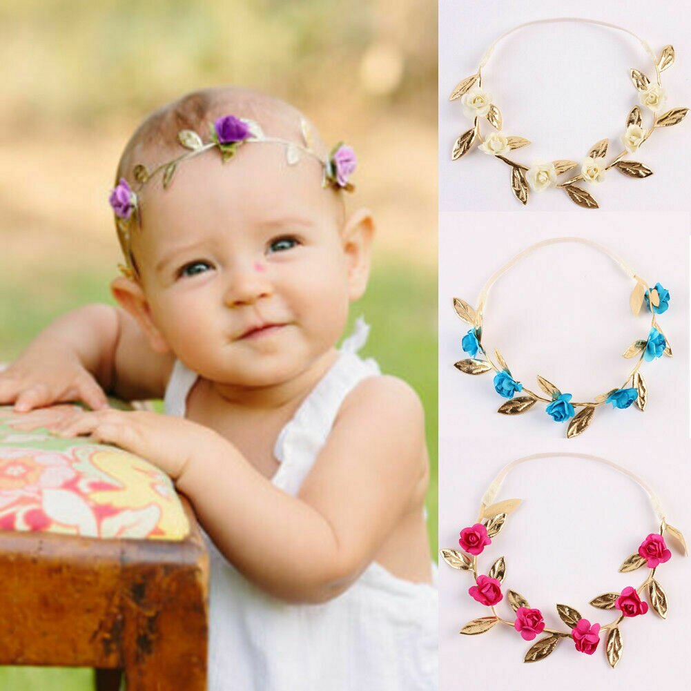 1 Pcs Leuke Kids Baby Girl Peuter Bloem Boog Hoofdband Haarband Hoofddeksels Opzichtige Meisjes Bloemen Headwears
