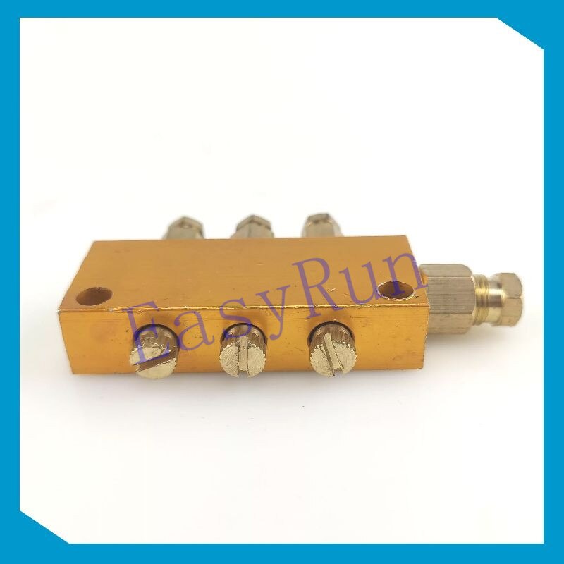 Details about Brass 3 Way Adjustable Lube Oil Grease Distributor Valve Manifold Block Centra