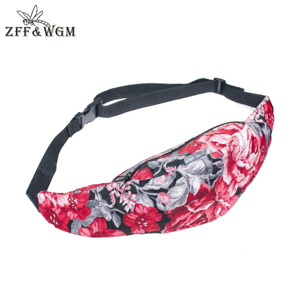 ZFF & WGm-sac de poitrine imprimé en 3D, style Hip-Hop, sac banane à la taille, sac banane avec fermeture éclair rouge