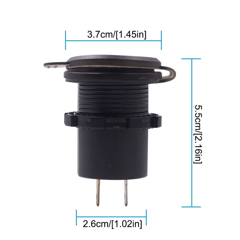 12-24V Car Charger USB Charger Socket Adapter LED Display With Dust Cover Power Socket Car Motorcycle with Voltmeter Ammeter