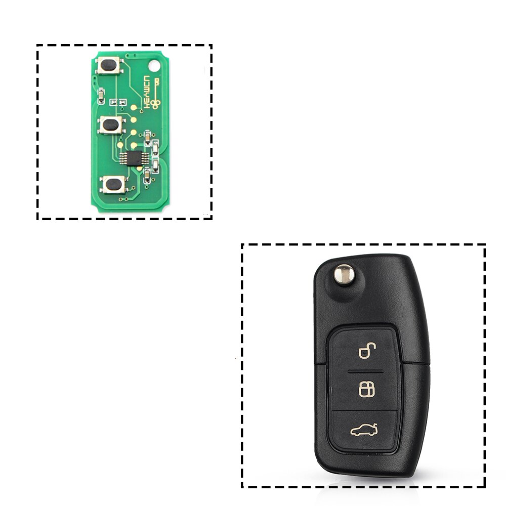 KEYYOU Car Remote Control Key For Ford Fusion Focus Mondeo Fiesta Galaxy HU101 Blade 433MHz 4D63/4D60 Chip Modified Flip Key: Original No Chip
