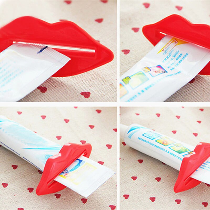 2 Pcs Kiss Lip Toothpaste Squeezer Easy Press Tube Dispenser Gadget CNT 66