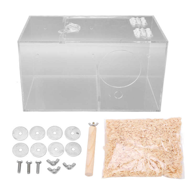Bird Incubator Cage Easy To Install Fully Transparent Safe Comfortable Parrot Acrylic Breeding Box Encourages Natural Behaviors: large