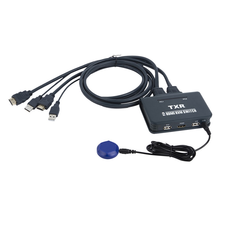 2 Poorten Hdmi-Compatibel Kvm Switch Met Kabels Voor Usb Apparaten Pc Laptop Computer