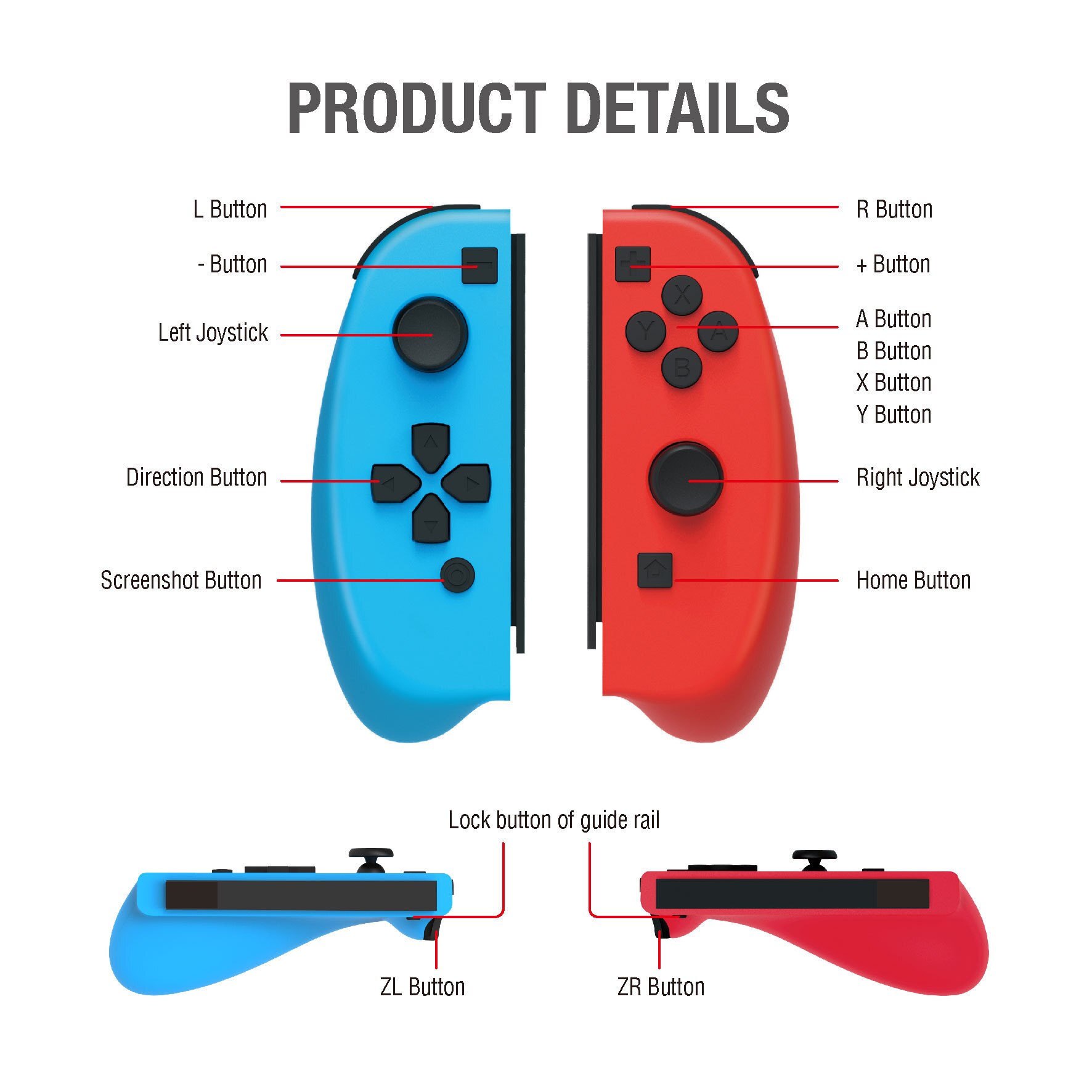 Left and right handles Simple left and right small handles Host game handles