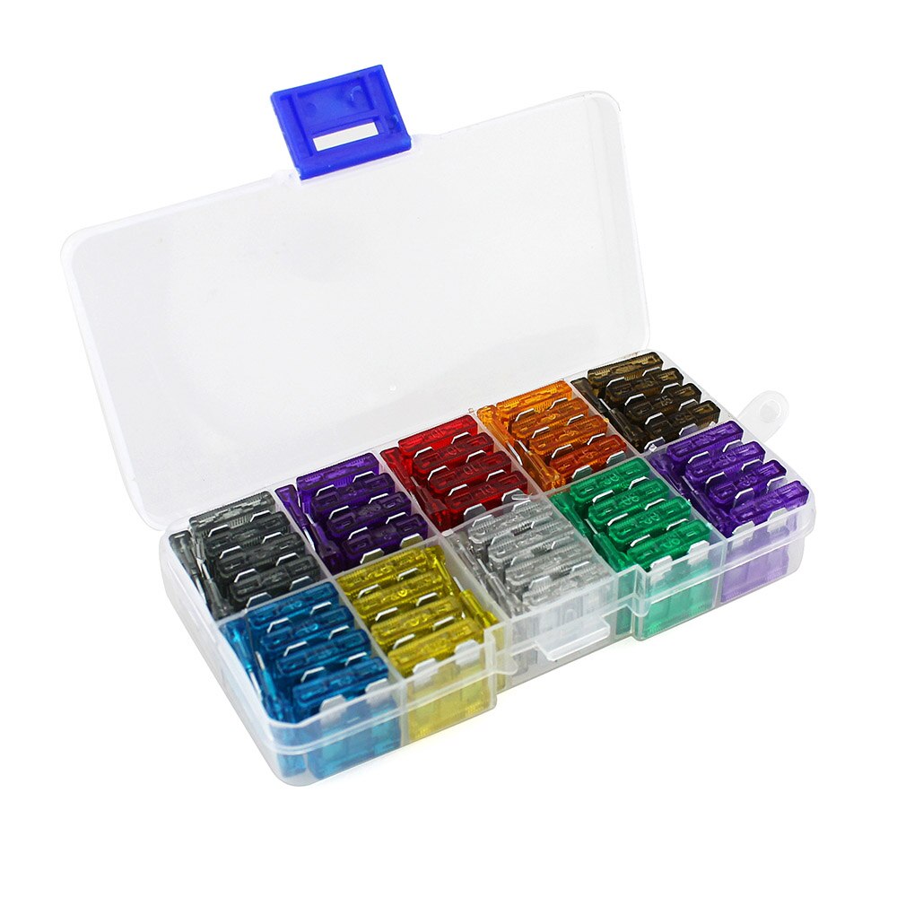 100pcs Assortment Car Standard Blade Fuses 2A 3A 5A 7.5A 10A 15A 20A 25A 30A 35A for Vehicle Motorcycle Boat Truck